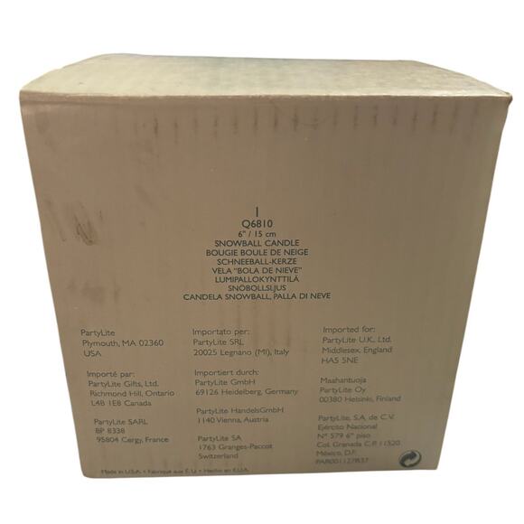 Retired PartyLite SNOWBALL Candle Q6810 Large 6” White Christmas Or As You Like - Picture 3 of 5